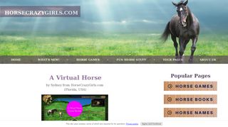 
                            8. A Virtual Horse - HorseCrazyGirls.com