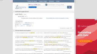 
                            6. a work of art - Traduction française – Linguee