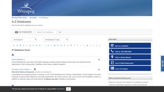 
                            7. A-Z Databases - Info Guides at Winnipeg Public …
