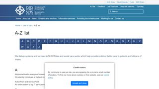
                            5. A-Z list - NHS Wales Informatics Service