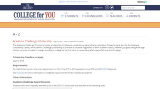 
                            5. A - Z - scholarships.adhe.edu