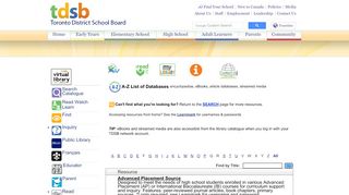 
                            2. A-Z - tdsb.on.ca