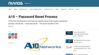 
                            9. A10 - Password Reset Process - Nuvias Blog