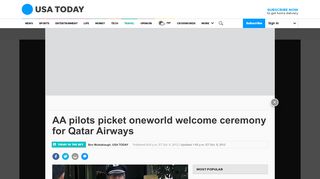 
                            9. AA pilots picket oneworld welcome ceremony for Qatar Airways