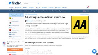 
                            9. AA savings accounts: An overview | Finder UK