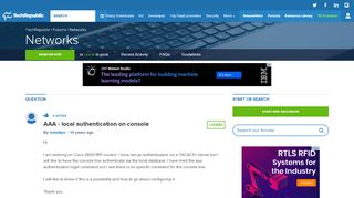 
                            6. AAA - local authentication on console - TechRepublic