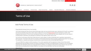 
                            4. AAA Portal Terms of Use | ADR.ORG - American Arbitration Association