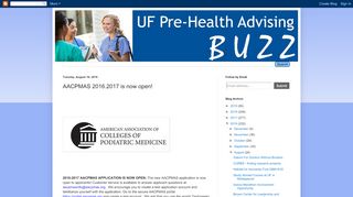
                            9. AACPMAS 2016.2017 is now open! - UF Pre-Health Buzz