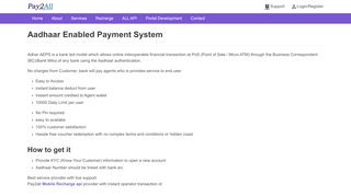 
                            7. aadhaar enabled payment system - Pay2All is a Best Service in india ...