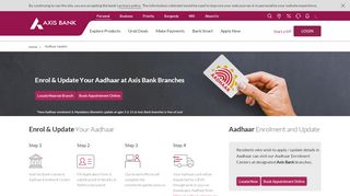 
                            11. Aadhaar Enrolment and Update at Axis Bank Branches