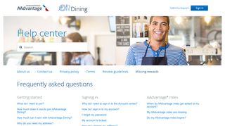 
                            5. AAdvantage Dining help center - support.aa-dining.com