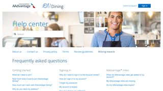 
                            8. AAdvantage Dining help center