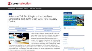 
                            7. Aakash ANTHE 2019 Registration, Last Date, Scholarship ...