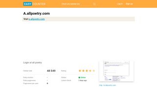 
                            9. A.allpoetry.com: Login at all poetry - Easy Counter