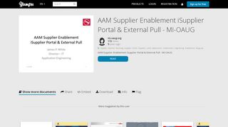
                            5. AAM Supplier Enablement iSupplier Portal & External Pull - MI ...