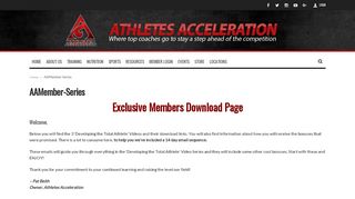 
                            6. AAMember-Series - Athletes Acceleration Sports Performance Training