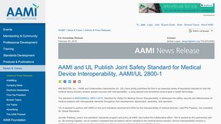 
                            7. AAMI and UL Publish Joint Safety Standard for Medical ...