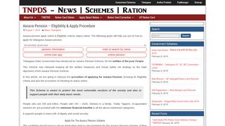 
                            9. Aasara Pension - Eligibility & Apply Procedure