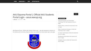 
                            5. AAU Ekpoma Portal | Official AAU Students Portal …