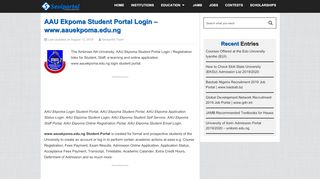 
                            5. AAU Ekpoma Student Portal Login – …