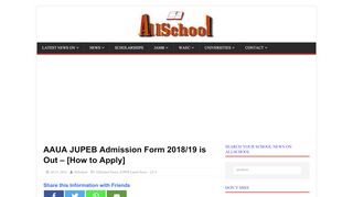 
                            8. AAUA JUPEB Admission Form 2018/19 is Out - [How to Apply]