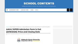 
                            4. AAUA JUPEB Admission Form is Out (2019/2020): Price and Closing ...