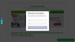 
                            5. AAUA Post UTME Admission Form 2019/2020 | aaua eportal.edu.ng ...