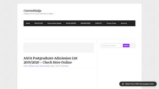 
                            11. AAUA Postgraduate Admission List 2019/2020 – Check Here Online ...