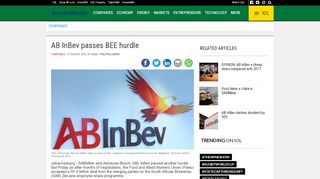
                            7. AB InBev passes BEE hurdle | IOL Business Report