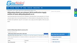 
                            8. Abhyudaya Bank recruitment 2019 apply 100 post at www ...