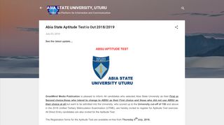 
                            8. Abia State Aptitude Test is Out 2018/2019