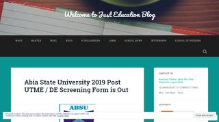 
                            8. Abia State University 2019 Post UTME / DE Screening Form is Out ...