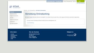 
                            2. Abmeldung Onlinebanking - akf bank GmbH & Co KG