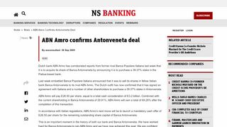 
                            7. ABN Amro confirms Antonveneta deal - NS Banking