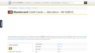 
                            7. Abn-Amro Mastercard Credit Cards - IIN 528913 ...