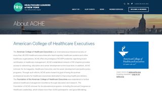 
                            8. About ACHE - Healthcare Leaders of New York