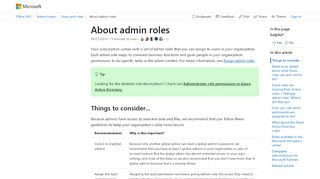 
                            8. About admin roles in the Microsoft 365 admin center | Microsoft Docs