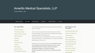 
                            2. About AMS - Amarillo Medical Specialists, LLP