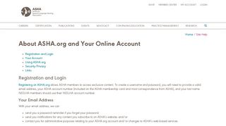 
                            4. About ASHA.org and Your Online Account