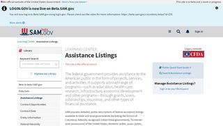 
                            8. About Assistance Listings - beta.SAM.gov