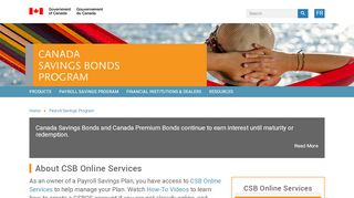 
                            2. About CSB Online Services - Canada Savings Bonds