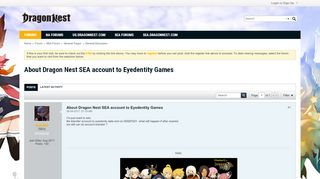 
                            8. About Dragon Nest SEA account to Eyedentity Games ...