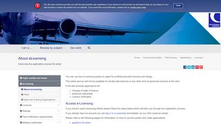 
                            10. About eLicensing | UK Civil Aviation Authority