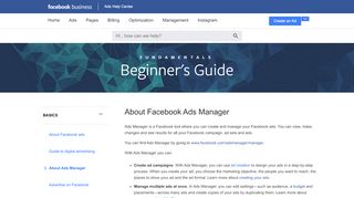 
                            5. About Facebook Ads Manager | Facebook Ads Help Center