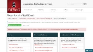 
                            6. About Faculty/Staff Email | IT Services | University of Arkansas