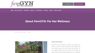 
                            8. About - FemGYN: For Her Wellness: Walk-In Gynecologic Urgent Care ...