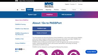 
                            9. About / Go to PASSPort - MOCS - NYC.gov