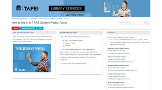 
                            1. About - How to log in to TAFE Student Portal - LibGuides at Western ...