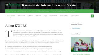 
                            5. About KW-IRS | Kwara State Internal Revenue Service