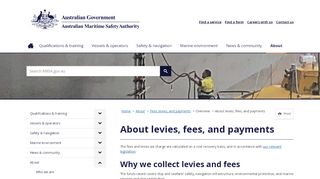 
                            2. About levies, fees, and payments - Australian Maritime Safety Authority